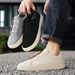 Men’s Minimalist Canvas Loafers Flat Heel Breathable Mesh Lined Slip-On Shoes For Spring Summer Autumn Non-Slip Wear-Resistant Low-Top Design_vogvips.com