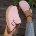 New Design Style Fashion Thick Platform Buckle Closure Closed Toe Mules For Women Size 35 43 Casual Versatile Height_vogvips.com