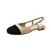 Women's Matching Color Low Heel Sandals Women Baotou New Retro One Word Buckle After Empty Flat Shoes_vogvips.com