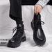 Autumn New British Style Martin Men's Boots Leather Surface Solid Color Black_vogvips.com