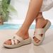 Women's Shoes Three Layer Bottom Slippers Summer Flat Bottomed Color Matching Flip Flops, Open Toed Middle Aged Women's Shoes Sandals For Outdoor Wear_vogvips.com