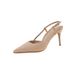 Nude-colored One-strap Closed-toe Sandals For Women, 2025 Summer New Model, Pointed Toe, Thin Heel, Stylish Design,_vogvips.com
