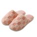 Autumn Winter Plush Simple Plaid Indoor Floor Couple Warm Cotton Slippers Dormitory_vogvips.com