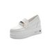 Genuine Leather White Sneakers For Women, Thick Sole Height Increasing Board Shoes, Korean Style Sports Casual Shoes, Trendy 2025 Spring New Versatile Shoes_vogvips.com