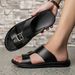 New Summer Men's Leather Sandals, Breathable Non Slip Beach Shoes, Versatile And Personalized Casual Slippers For_vogvips.com