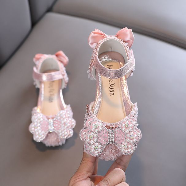Girls Little And Big Children Princess Pearl Leather Shoes Single Shoes Dance Performance Shoes_vogvips.com