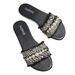 Women's Shoes New Fashion Slippers With Buckle, Versatile Solid Color Metal Decoration, Round Toe, Pearl Chain, Flat_vogvips.com