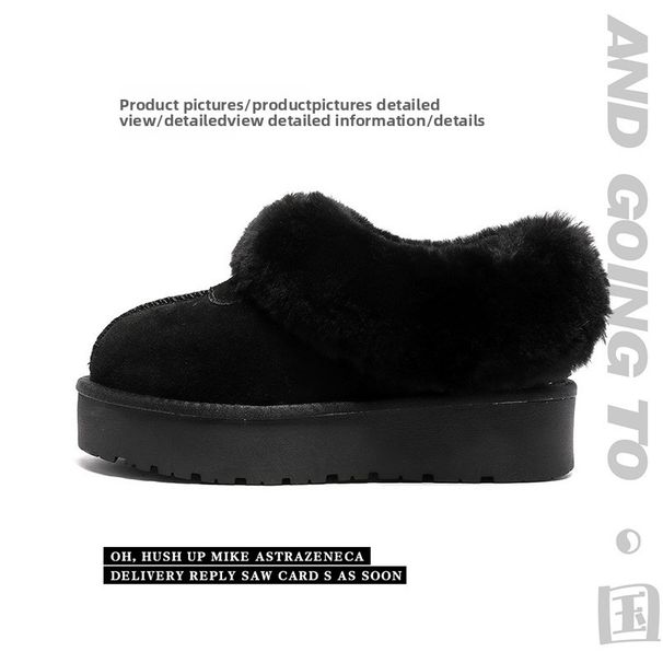 Hot-Selling Winter New Thick-Soled Snow Boots For Women Genuine Leather Non-Slip Warm Thickened Tazte Wool Lined_vogvips.com