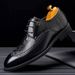 New Fashion Business Genuine Leather British Brock Men's Shoes Men's Business Formal Wear Oxford Shoes Lace-up Fashion Black Dress Wedding Derby Shoes_vogvips.com