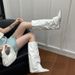 Slimming White Bootcut 2026 New Model Pointed Toe High-Tube Riding Wedge Heel Long Boots For Women Over The Knee_vogvips.com