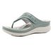 New Style SIKOTU 2025 Round Fashion Toe Post Hollow Women's Wedge Casual Large Size Sandals_vogvips.com