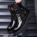 European Warm Series Genuine Leather Martin Men High British Style Ins Mid Top Trendy Work Motorcycle Boots Breathable Men's Shoes_vogvips.com