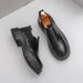 New Fashion Retro Martin Boots Men's Thick Sole Lace-up Business Leather Men's Boots Round Toe Thick Sole High Top Leather Boots Chelsea Short Boots_vogvips.com