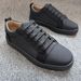 Men's Casual Sneakers Red-Sole Lace-Up Versatile Trendy Footwear_vogvips.com