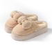 Autumn And Winter Warm For Women, Thickened Non-Slip Home Use Furry Slippers With Bow, Women's Outdoor Cotton Shoes_vogvips.com