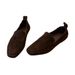 Square-toe Loafers, Women's Soft Leather, Comfortable Flats, One-foot Slip-ons, Casual Suede Shoes_vogvips.com
