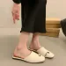 Novelty Slippers Womens Square Toe Mules Shoes Summer Cow Leather Ladies Fashion Out Door Slipper Dcfh233 251015_vogvips.com