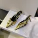designer Shoes 2025 New Women's Silver Pointed Toe Half Slippers For External Wear Summer With Belt Buckle High Medium_vogvips.com