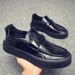 2025 Top Layer Cowhide Doudou Hand-Scraped Pattern Men's Fashion New Versatile Trendy Slip-On Leather Shoes_vogvips.com