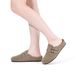 Asgard Suede Clogs Sandals With Double Buckle Outdoor Non-slip Flat Mules Retro Potato Summer Soft Insole Leisure Shoes_vogvips.com