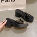 European Women's Shoes 2025 New Fashionable Transparent Straight Line Sandals Thick Sole Waterproof Platform Square Head_vogvips.com