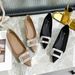 Office High-heeled Shoes - Elegant French Style Pointed Toe Rhinestone Buttoned Suede Kitten Heel Four-season Women's Shoes_vogvips.com