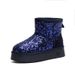 Women's Snow With Fleece Lining, Thickened Winter Warm Plush, Sequins, Handmade Embroidery, Internet Celebrity Style,_vogvips.com