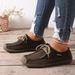 Women's European And American Large-size Soft Leather Soft-soled Loafers, Casual Flat Snail Shoes, Comfortable Slip-on_vogvips.com