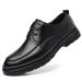 Suitable For All Seasons Top Layer Sheepskin Men's Business Casual Shoes Thick Sole Round Toe Slip-On Fashion Versatile Trendy Driving Loafers_vogvips.com