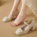 Fairy Style Square Root High Heels Female Word Belt French Mary Jane High Heels Female_vogvips.com