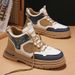 European Warm Series Patchwork Martin Autumn Winter New Thick Sole Height Increasing Lace-up Outdoor Sports Leather Men's Boots_vogvips.com