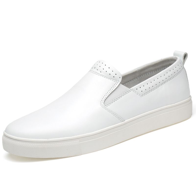 Men's Round Head First Layer Casual Men's Board Shoes Foot Cover Breathable Flat Heel Single Shoes Work Shoes_vogvips.com