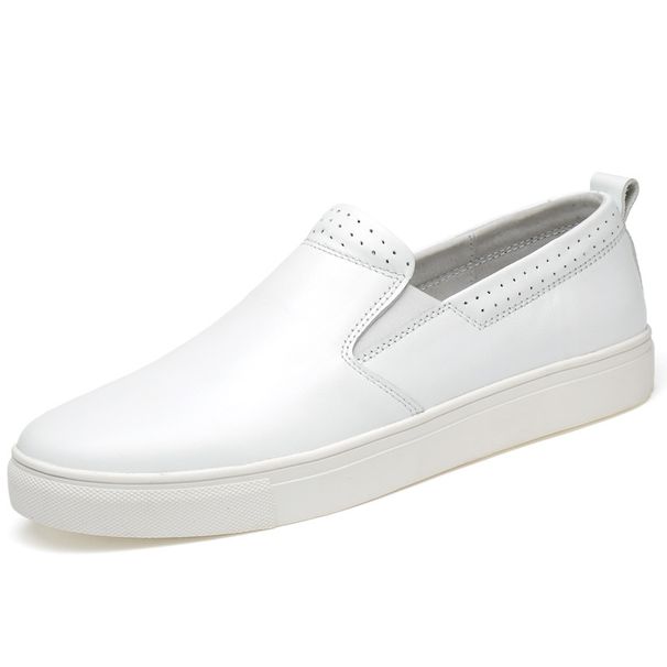 Men's Round Head First Layer Casual Men's Board Shoes Foot Cover Breathable Flat Heel Single Shoes Work Shoes_vogvips.com
