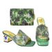 Casual Square Head Chunky Heel Wear Sandals With The Same Style Camouflage Graffiti Stick Diamond Handbag Set_vogvips.com
