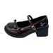 High-heeled Mary Jane Shoes Women's Bow Beautiful Round Head British Style Small Leather Shoes_vogvips.com