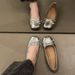 2025 Summer New Silver French Bow With Skirt Soft Bottom Bean Shoes Casual Daily Fashion Exquisite_vogvips.com