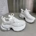 Dad Ins Trendy Female 2025 Spring New Arrival Thick Sole Platform Small 7cm Mesh Breathable Casual Leather Shoes_vogvips.com