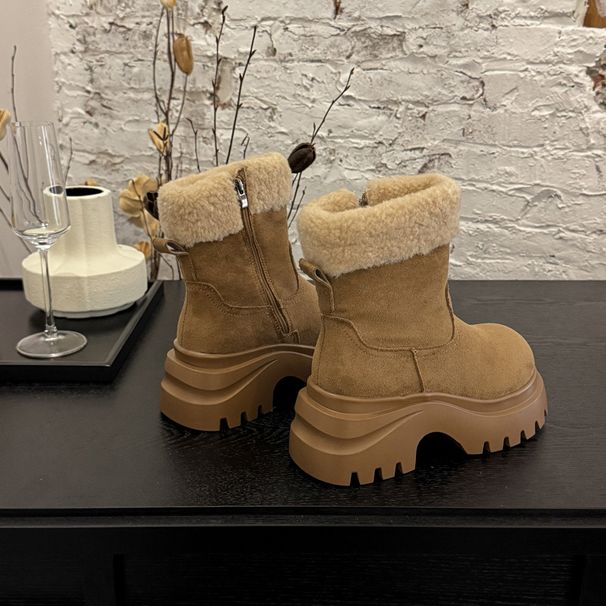 Snow Boots Women's Winter 2025 New Style Short-top Fleece Burken Cotton Shoes_vogvips.com