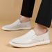 Top Layer Cowhide 2025 Spring New Casual Soft Sole White Sneakers Board Leather Men's Shoes_vogvips.com
