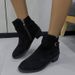 ShoeVault Cross-Border Foreign Trade Plus Size Elegant For 2024 Autumn New European And American Retro Pointed Toe Short Boots_vogvips.com