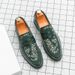 New Fashion Men's British Black Business Casual Loafer Shoes Daily Driving Office Leather Shoes One Foot Pedal Lazy Brown Banquet Dress Wedding Men's_vogvips.com