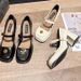 Elegant Retro Mary Jane Pumps For Women Chunky Heel Vintage Style Ballet Flats With Buckle Strap Comfortable Round Toe Dress Shoes Black White_vogvips.com