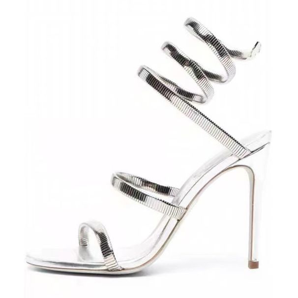 Fashionable Wraparound High Heel Sandals For Women Celebrity Inspired Knot Tied Slippers Stylish Plus Size Footwear_vogvips.com