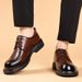 Euro Step New Top Layer Cowhide Business Men's Commuter Thick Sole Genuine Leather Formal Shoes With Carved Patterns_vogvips.com
