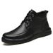 Warm Soft-soled Martin Boots Hand-scratched Mature Men's Shoes Medium Top Velvet Snow Boots Tooling Shoes_vogvips.com
