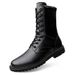 Cotton High Top Tall Martin Boots Flat Boots Work Outdoor Side Zipper Hollow Boots_vogvips.com