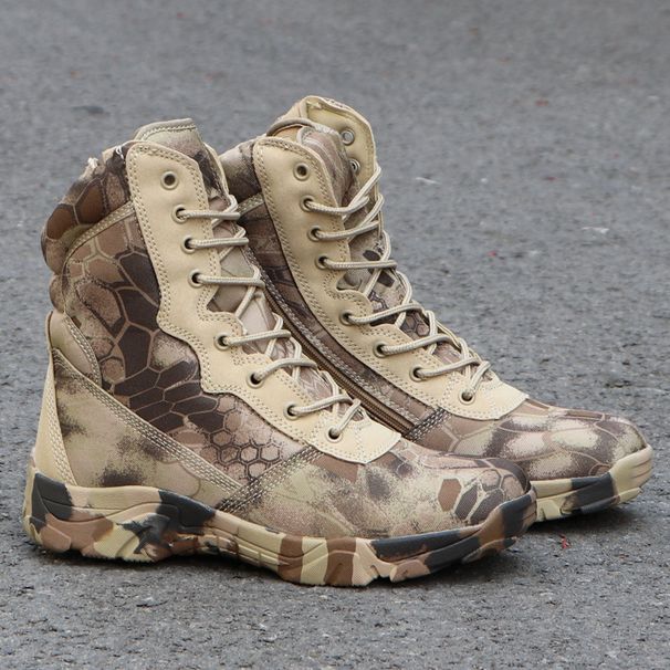 Men’s Shoes Waterproof, Non Slip, Wear Resistant Camouflage Shoes And Boots Tactical Boots Combat Special Desert Boots Men's High Top Hiking Boots_vogvips.com