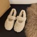 French Style Outdoor Velcro Beanie Casual Mary Jane Furry Women 2025 New Single Shoes With Fleece For Autumn And Winter_vogvips.com