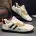 Men's Casual Driving Shoes - Breathable Mesh Sneakers With Lace-Up Design For Running & Daily Wear (White/Beige/Grey)_vogvips.com