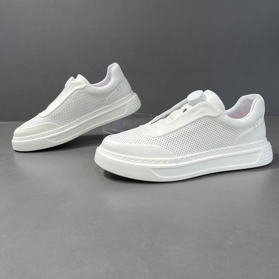 Men's Leather Small White Trendy Fashionable And Versatile Casual Shoes, Breathable Men's Board Shoes_vogvips.com